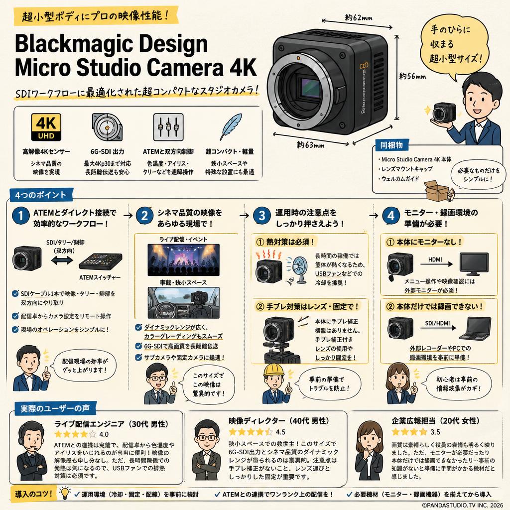 Blackmagic Design Micro Studio Camera 4K インターネット上のお客様の声（評判）