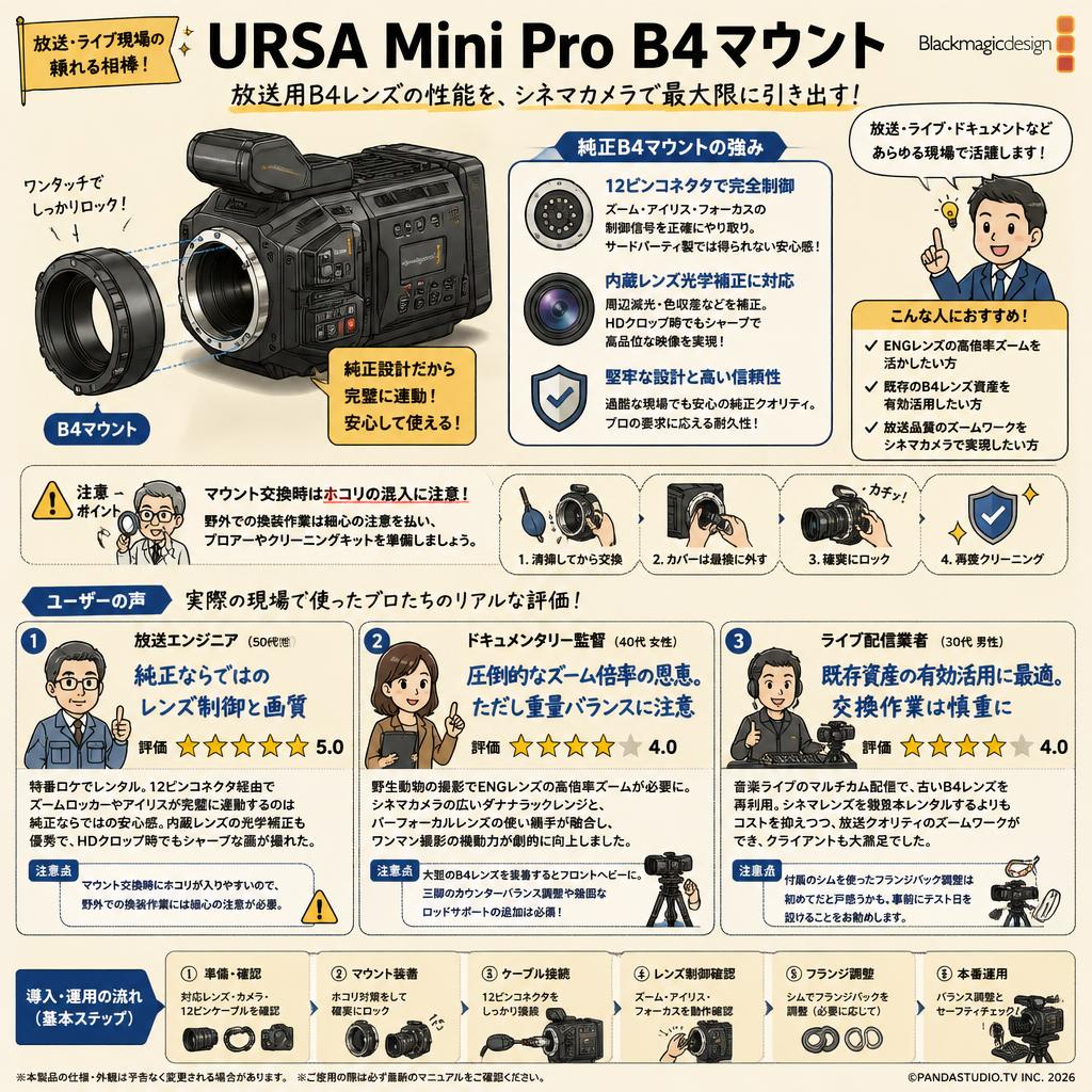 Blackmagic Design URSA Mini Pro B4 Mount インターネット上のお客様の声（評判）