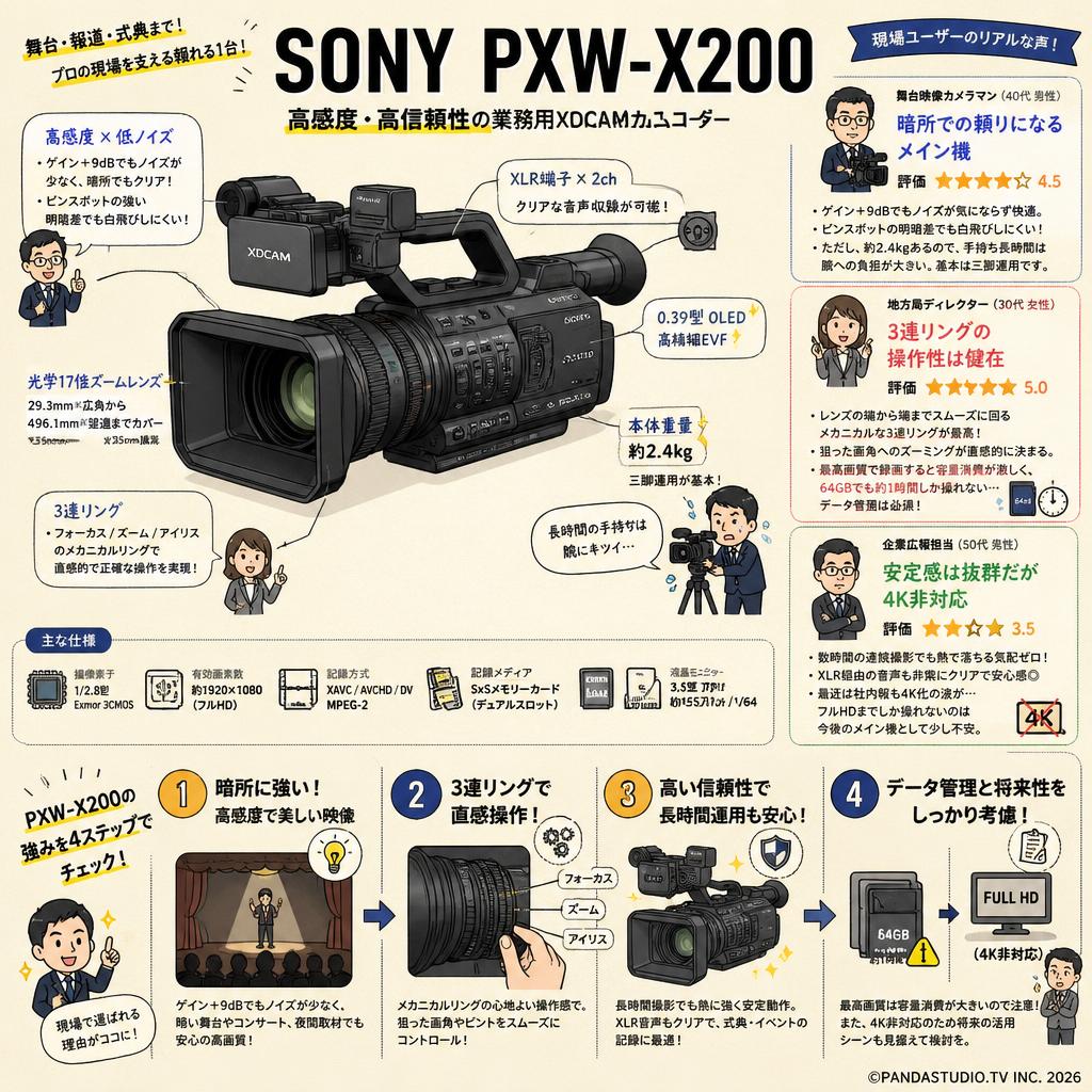 SONY PXW-X200 インターネット上のお客様の声（評判）