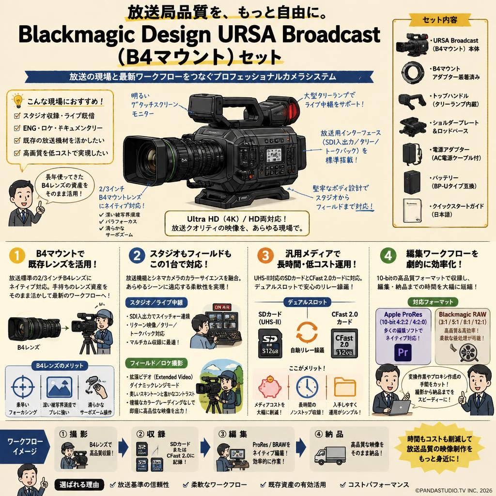 Blackmagic Design URSA Broadcast （B4マウント） セット 概要
