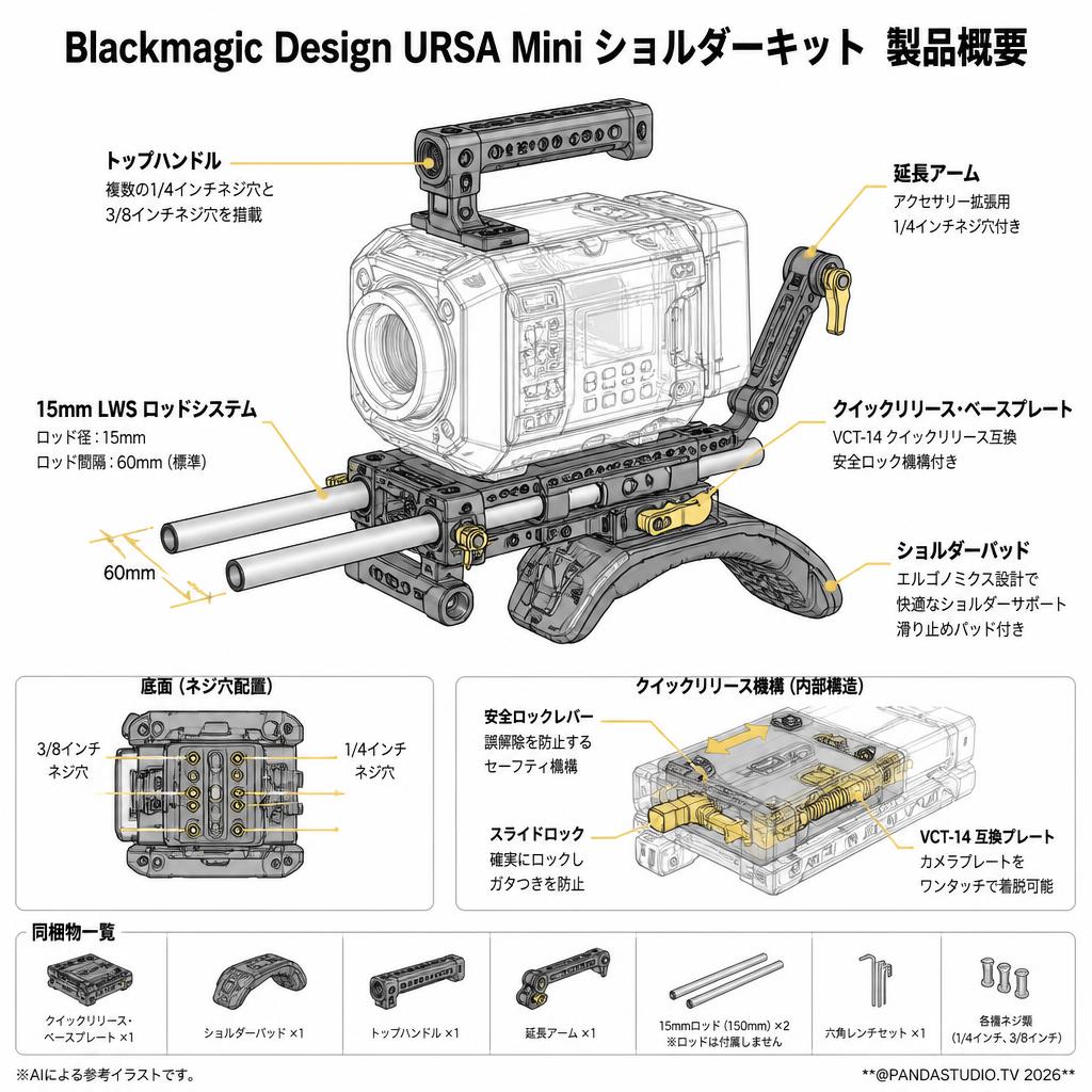 Blackmagic Design URSA Mini Shoulder Kit スペック