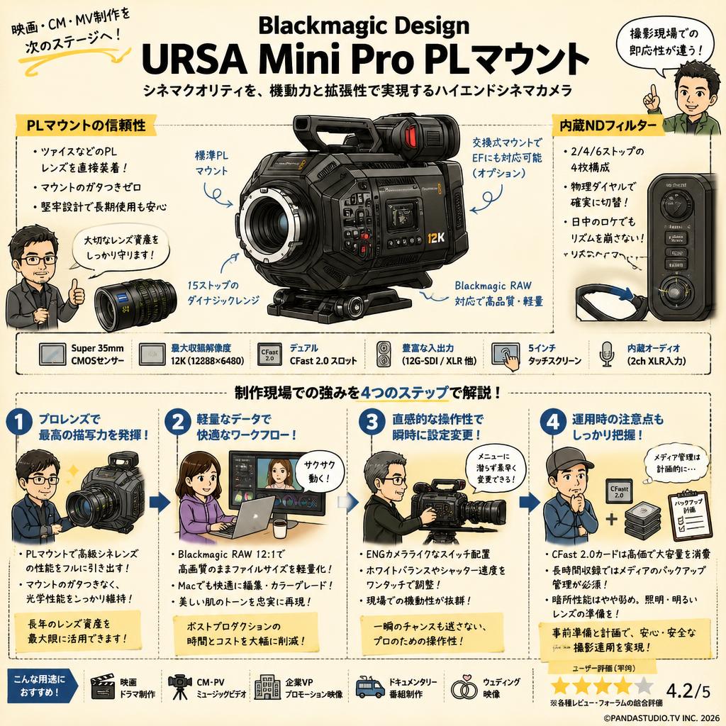 Blackmagic Design URSA Mini Pro PL Mount インターネット上のお客様の声（評判）
