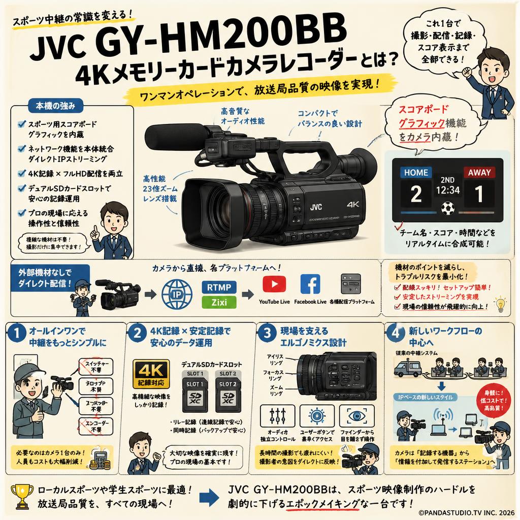 JVC GY-HM200BB 4Kメモリーカードカメラレコーダー 概要