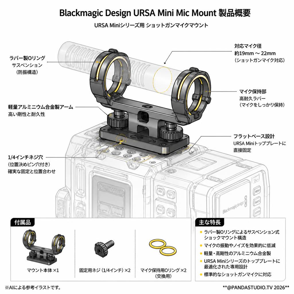 Blackmagic Design URSA Mini Mic Mount スペック