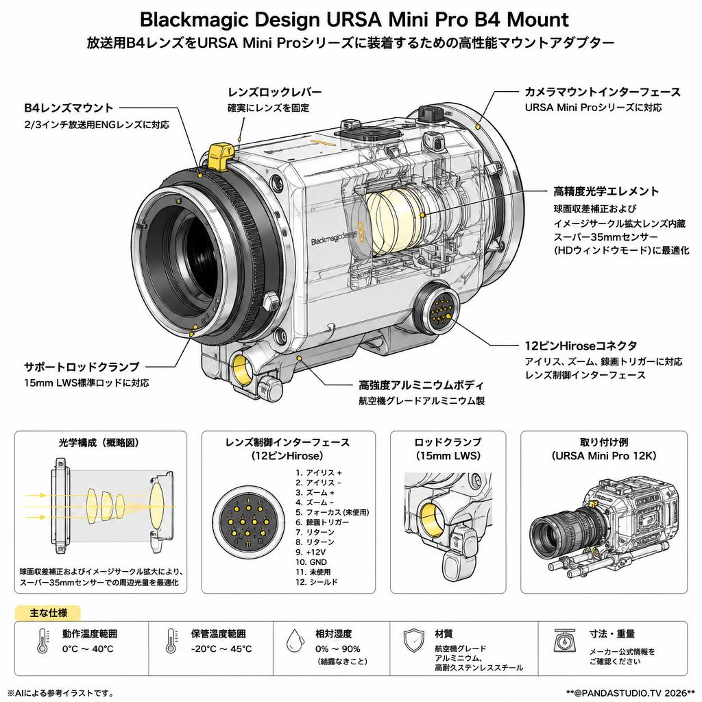 Blackmagic Design URSA Mini Pro B4 Mount スペック