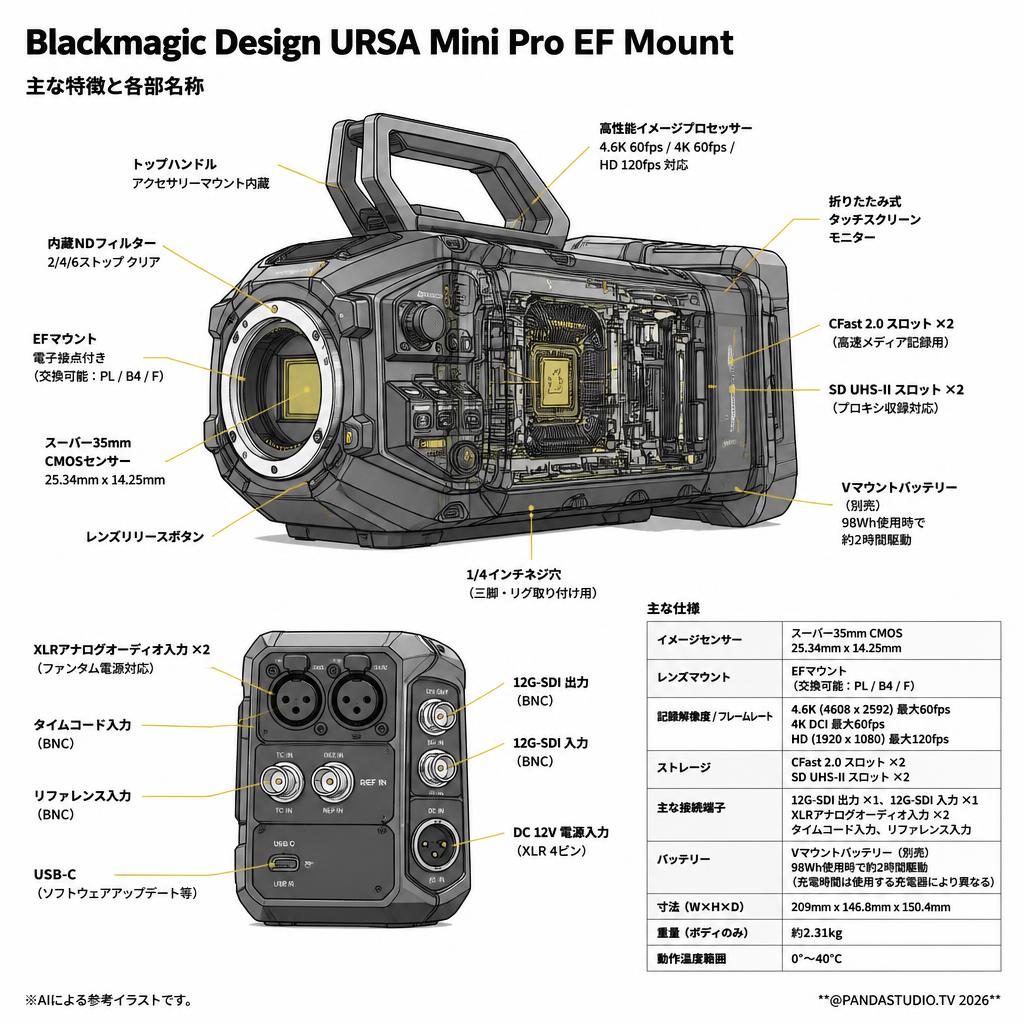 Blackmagic Design URSA Mini Pro EF Mount スペック