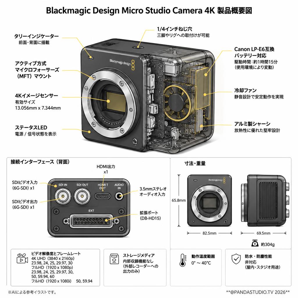 Blackmagic Design Micro Studio Camera 4K スペック