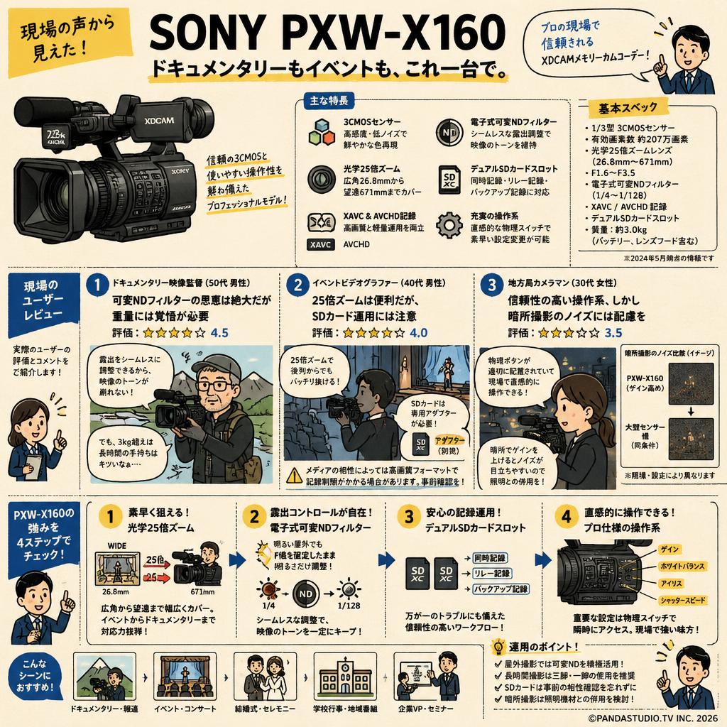 SONY PXW-X160 インターネット上のお客様の声（評判）