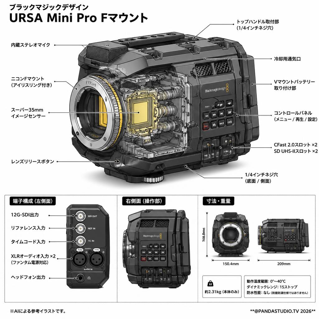 Blackmagic Design URSA Mini Pro F Mount スペック
