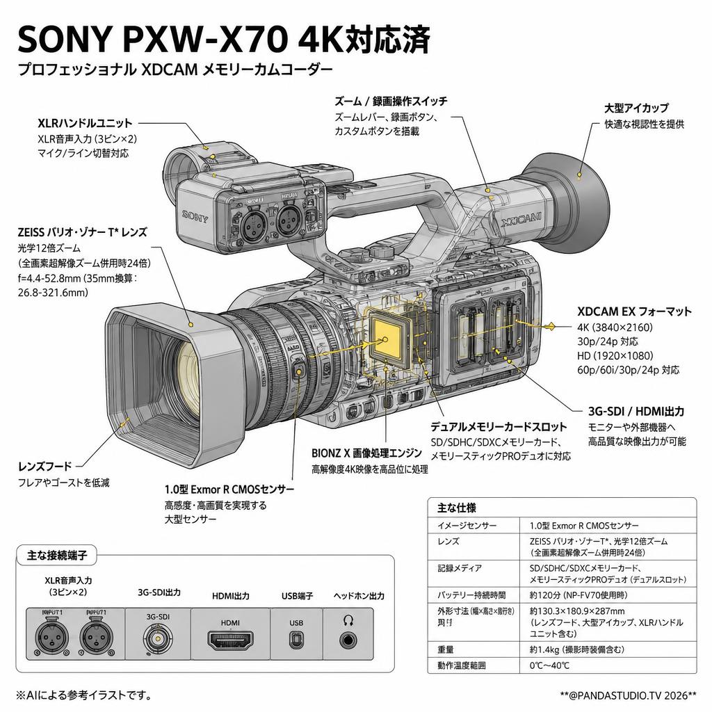 SONY PXW-X70 4K対応済 スペック