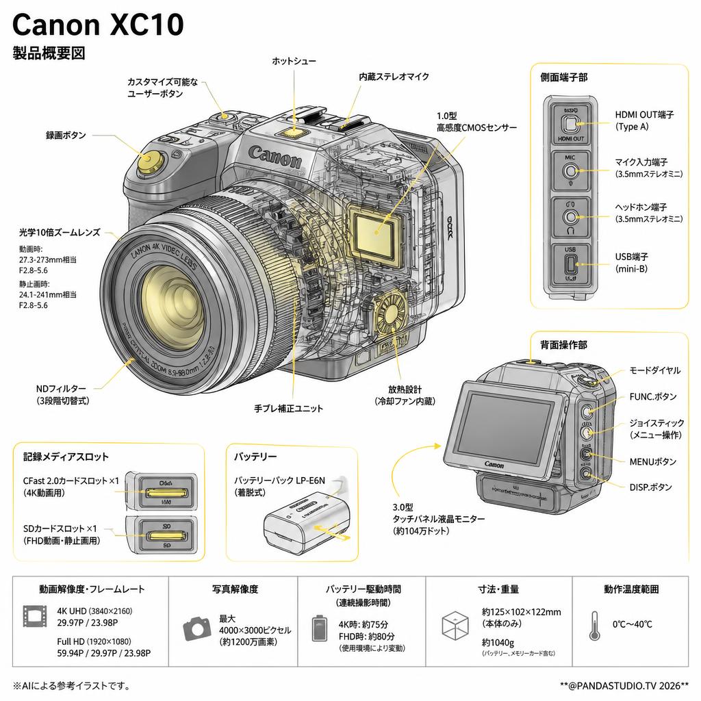 Canon XC10 スペック