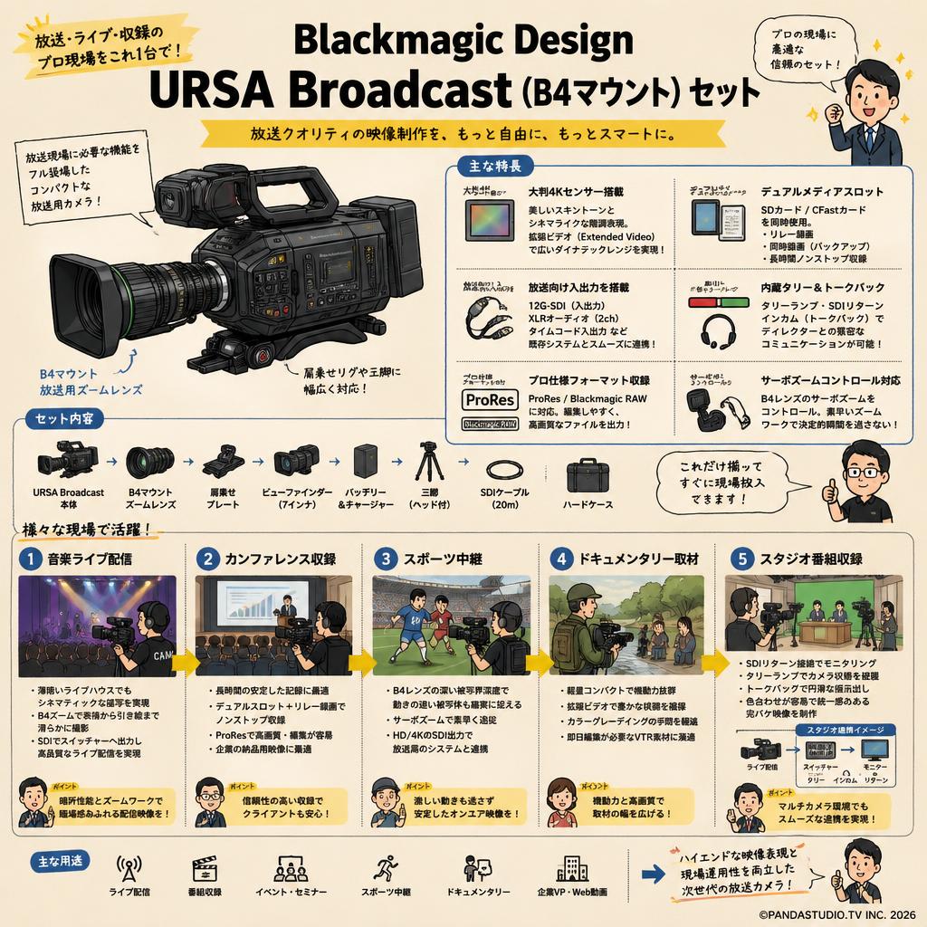 Blackmagic Design URSA Broadcast （B4マウント） セット 用途