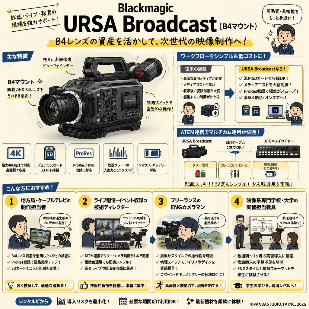 Blackmagic URSA Broadcast (B4マウント) おもな対象のお客様