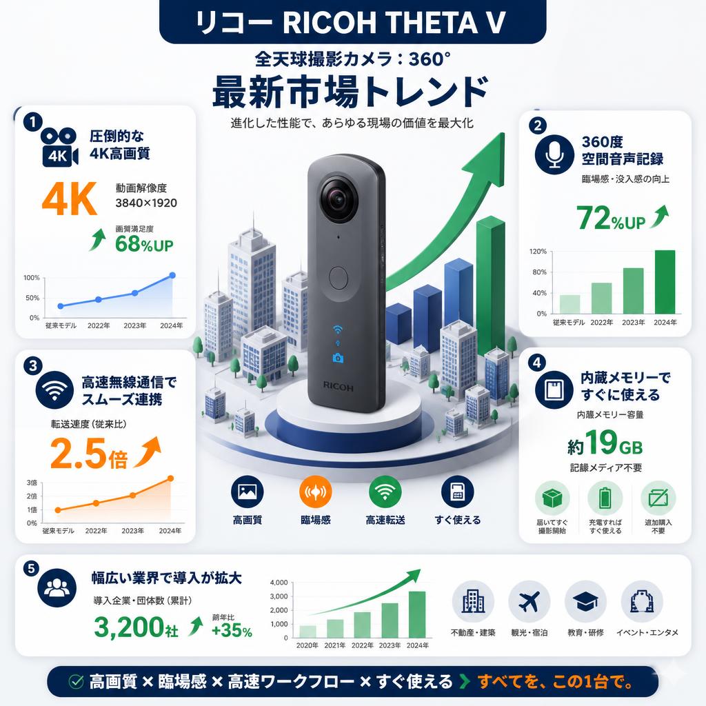 リコー RICOH THETA V（全天球撮影カメラ：360°） セールスポイント