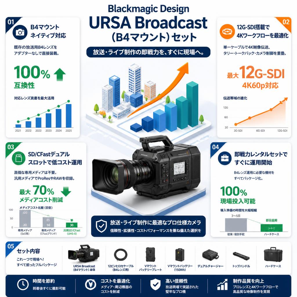 Blackmagic Design URSA Broadcast （B4マウント） セット セールスポイント