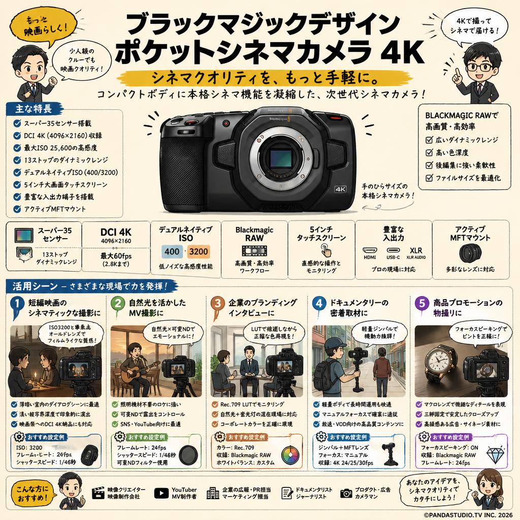 Blackmagic  Design Pocket Cinema Camera 4K 用途