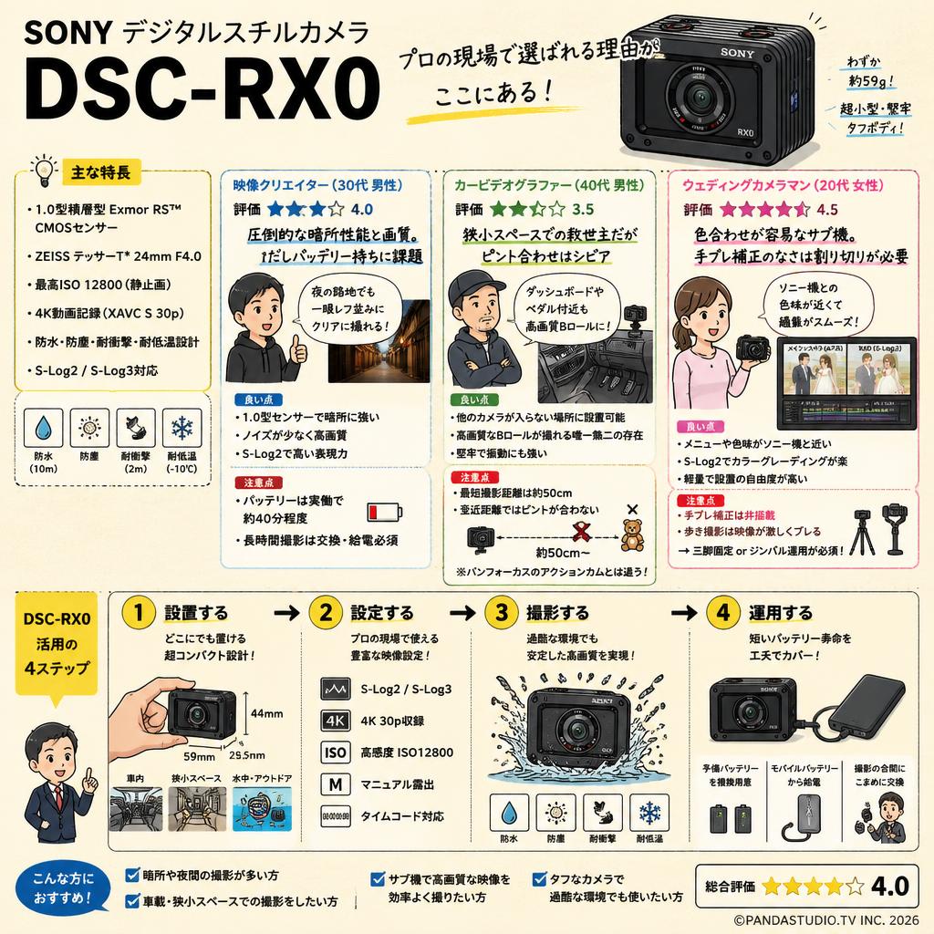 SONY デジタルスチルカメラ DSC-RX0 インターネット上のお客様の声（評判）
