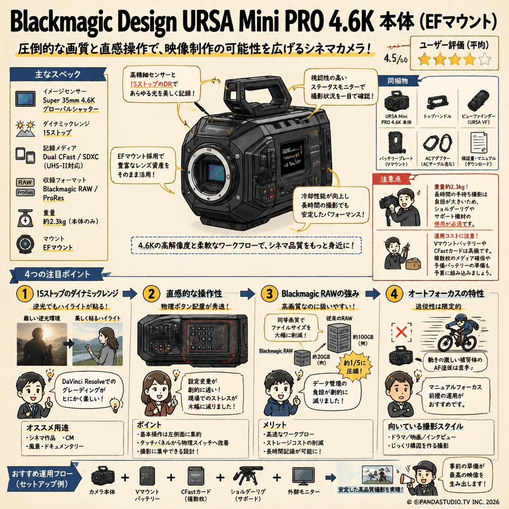 Blackmagic Design URSA Mini PRO 4.6K 本体 （EFマウント） インターネット上のお客様の声（評判）