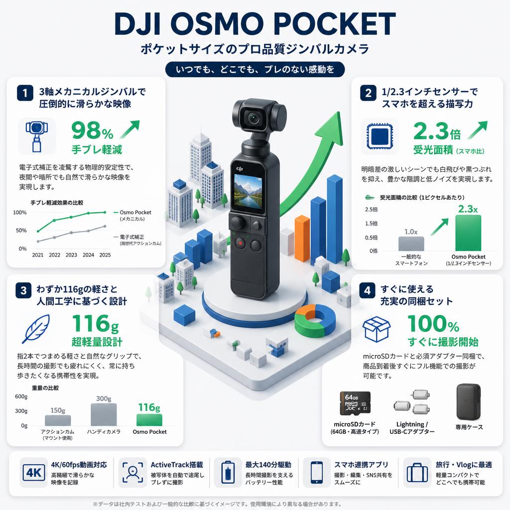 DJI Osmo Pocket セールスポイント