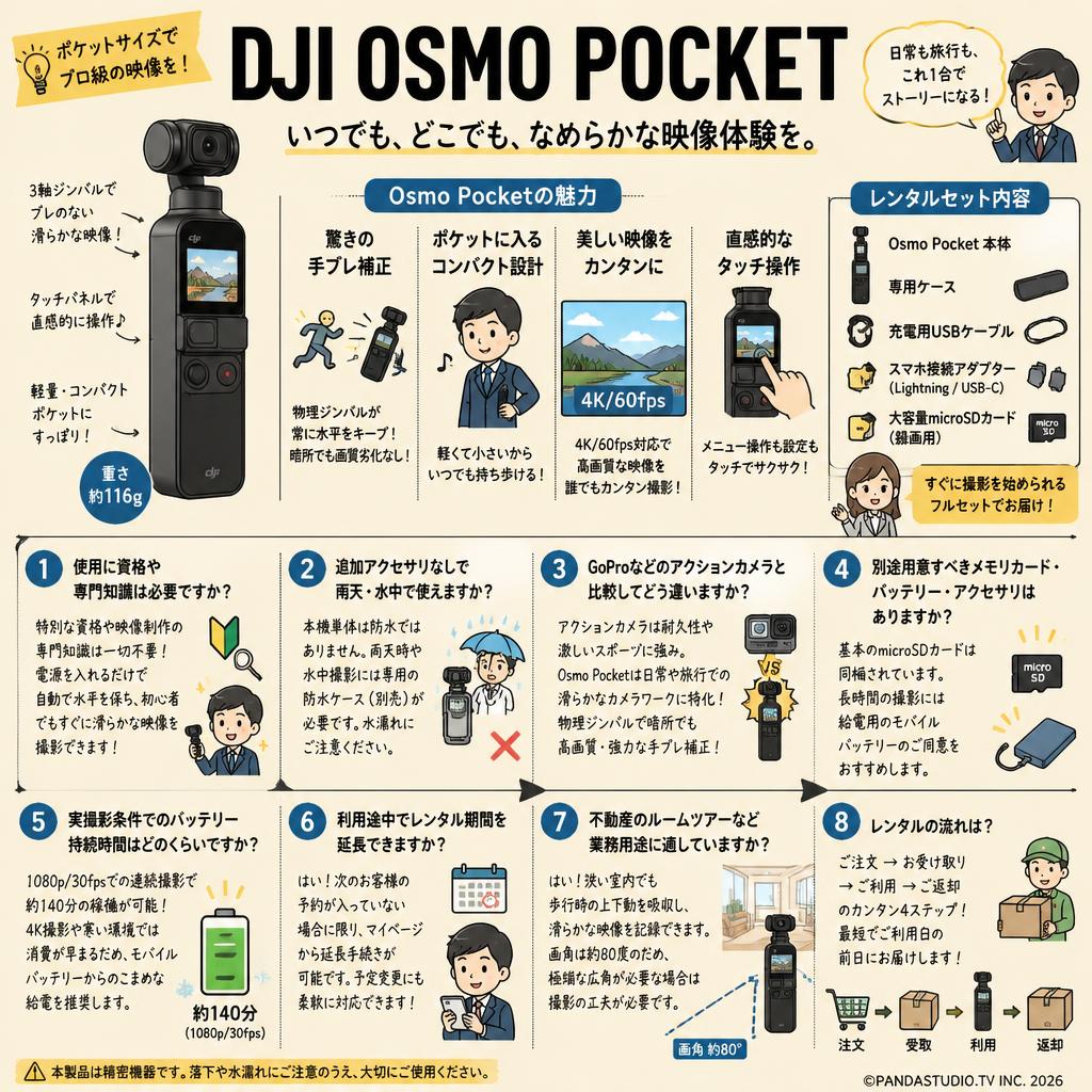 DJI Osmo Pocket FAQ（よくある質問と答え）
