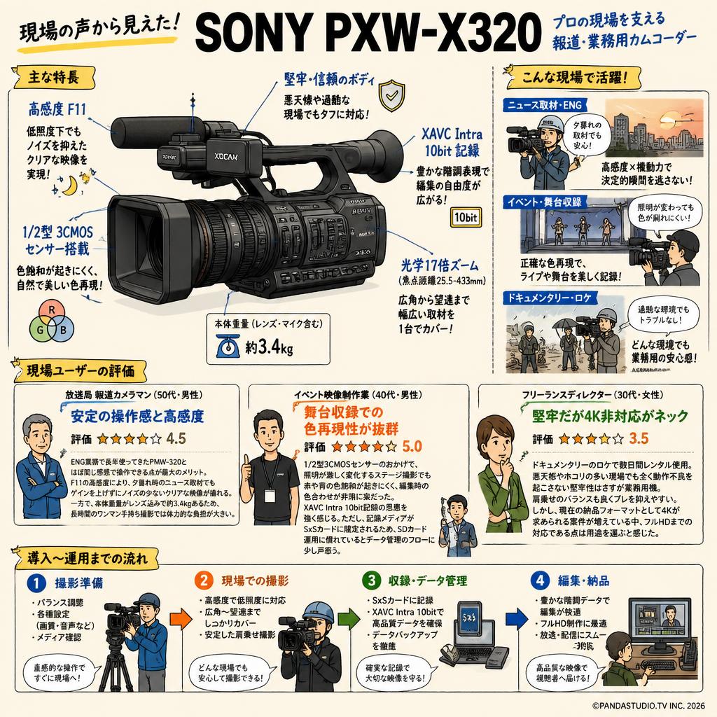 SONY PXW-X320 インターネット上のお客様の声（評判）