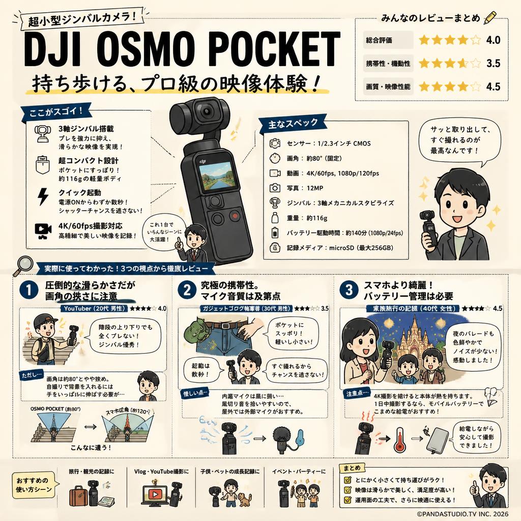 DJI Osmo Pocket インターネット上のお客様の声（評判）