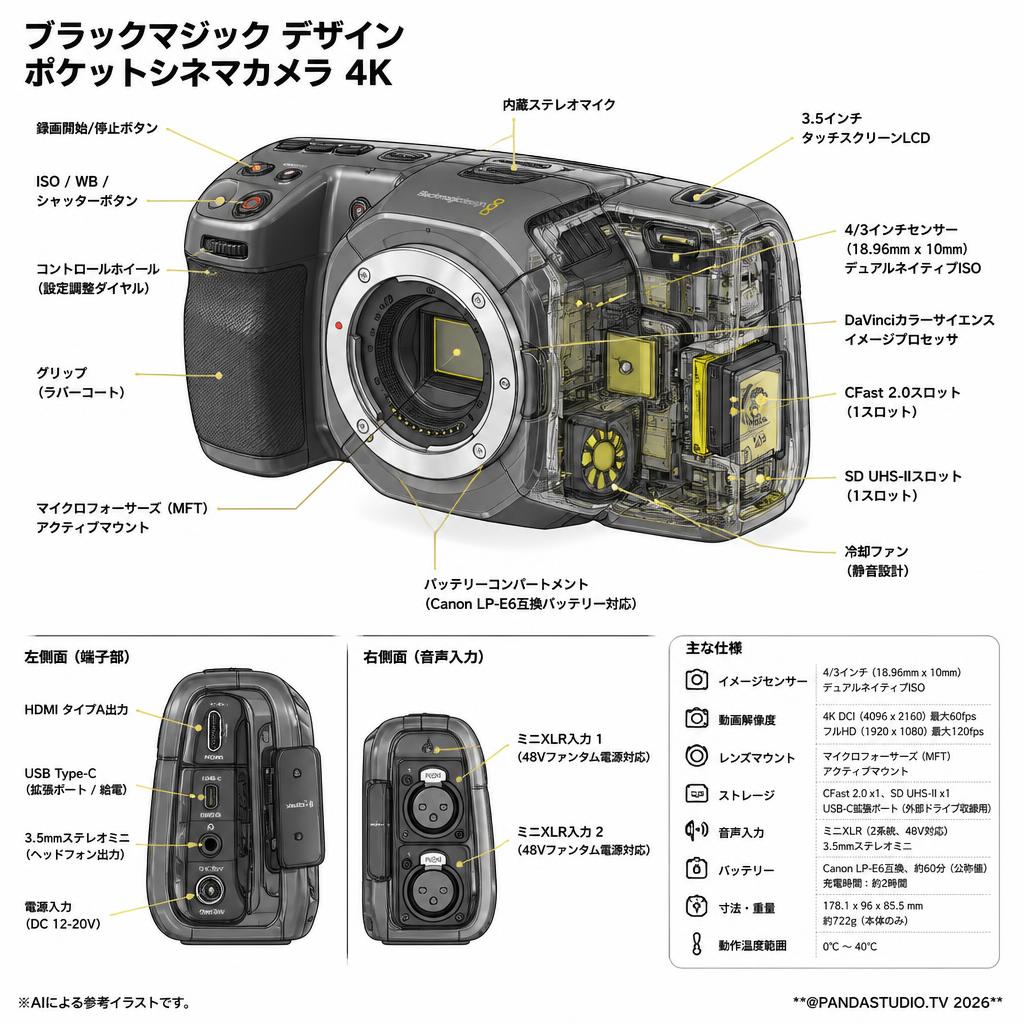 Blackmagic  Design Pocket Cinema Camera 4K スペック