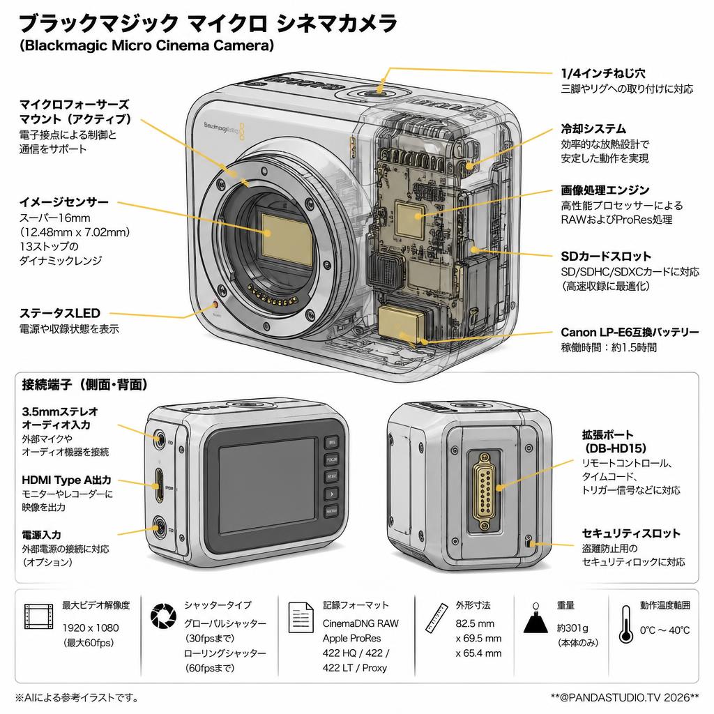 Blackmagic Micro Cinema Camera スペック