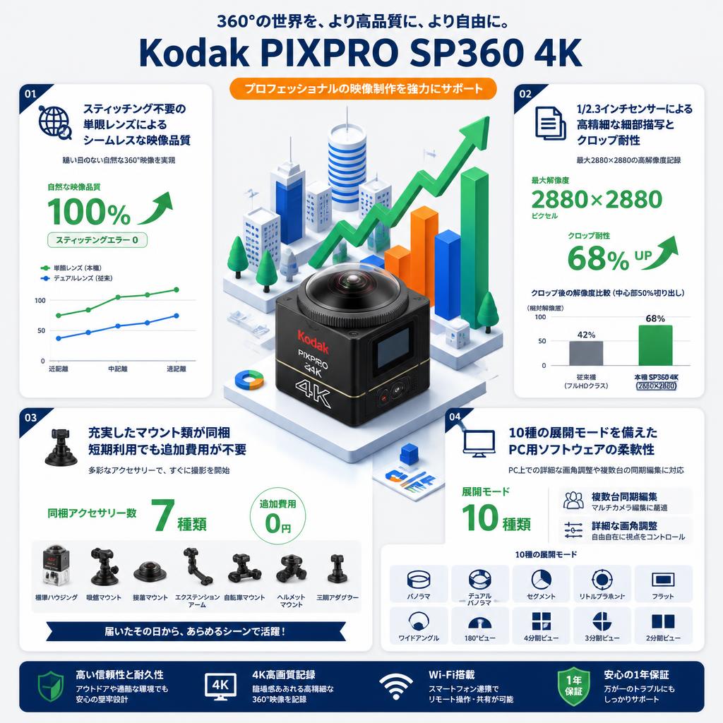 Kodak PIXPRO SP360 4K セールスポイント