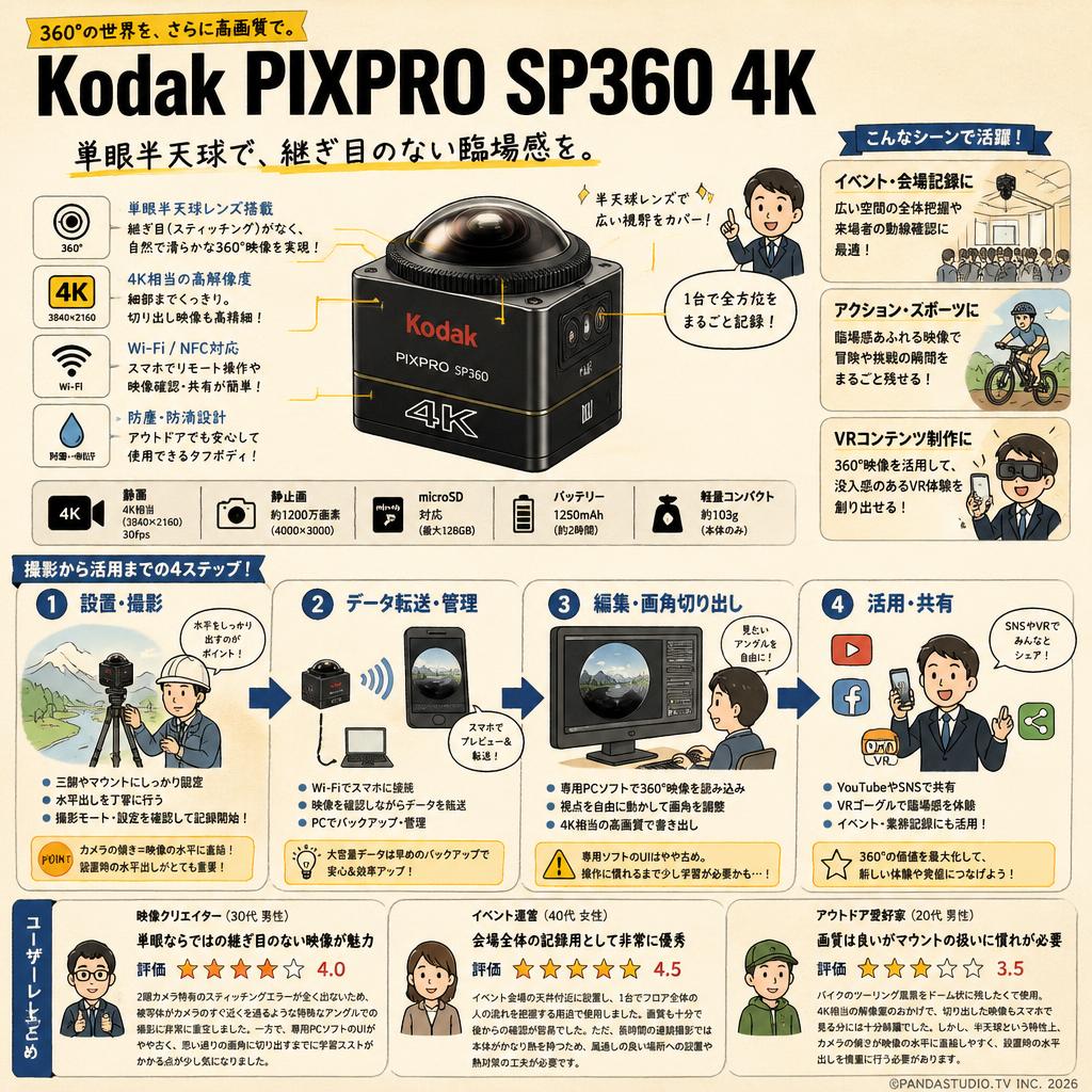 Kodak PIXPRO SP360 4K インターネット上のお客様の声（評判）