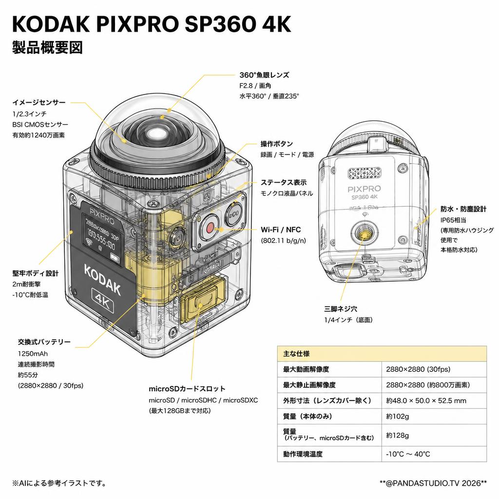 Kodak PIXPRO SP360 4K スペック