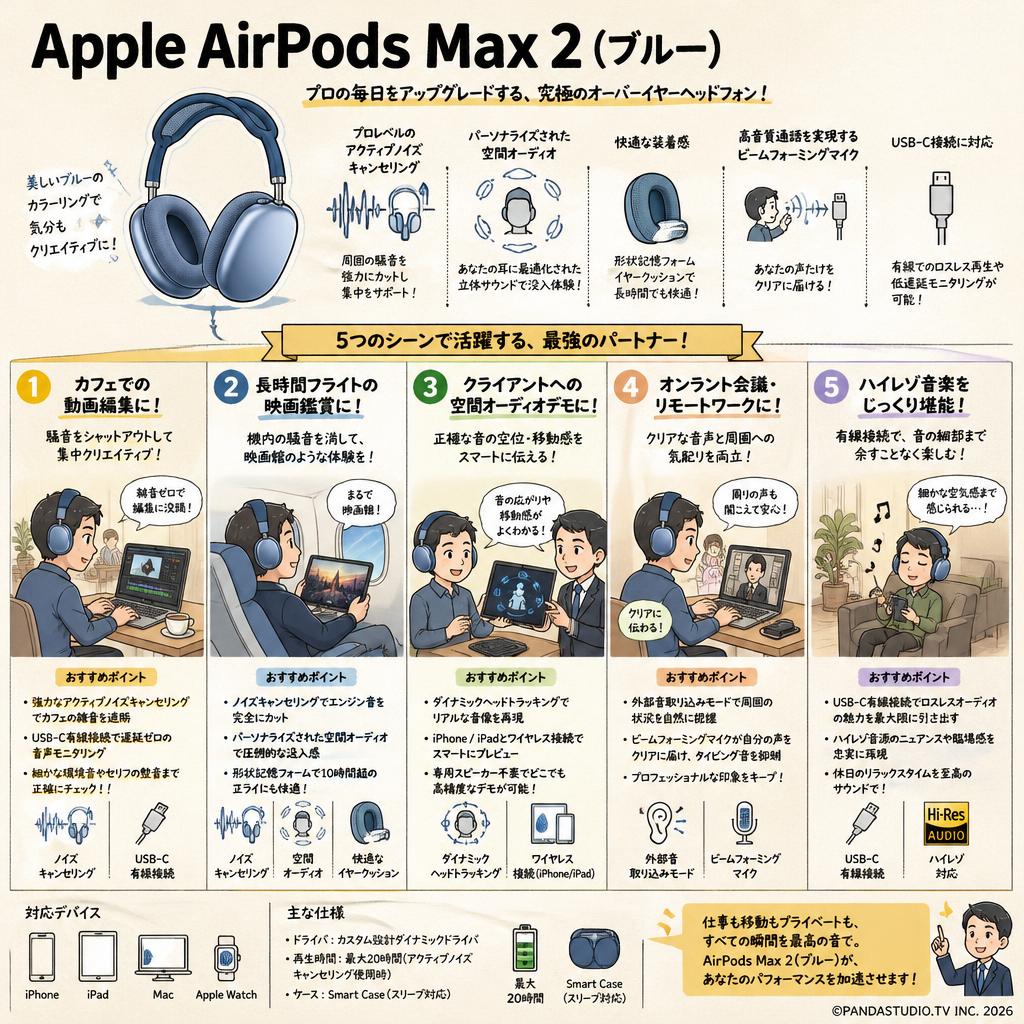 Apple AirPods Max 2 (ブルー) 用途