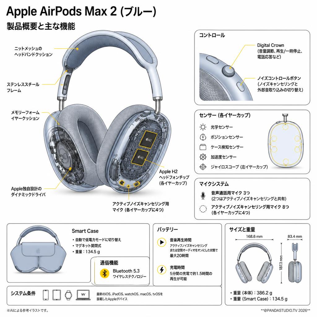 Apple AirPods Max 2 (ブルー) スペック