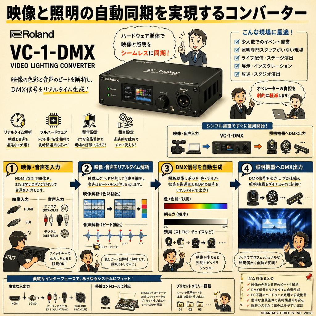 Roland VC-1-DMX　VIDEO LIGHTING CONVERTER 概要