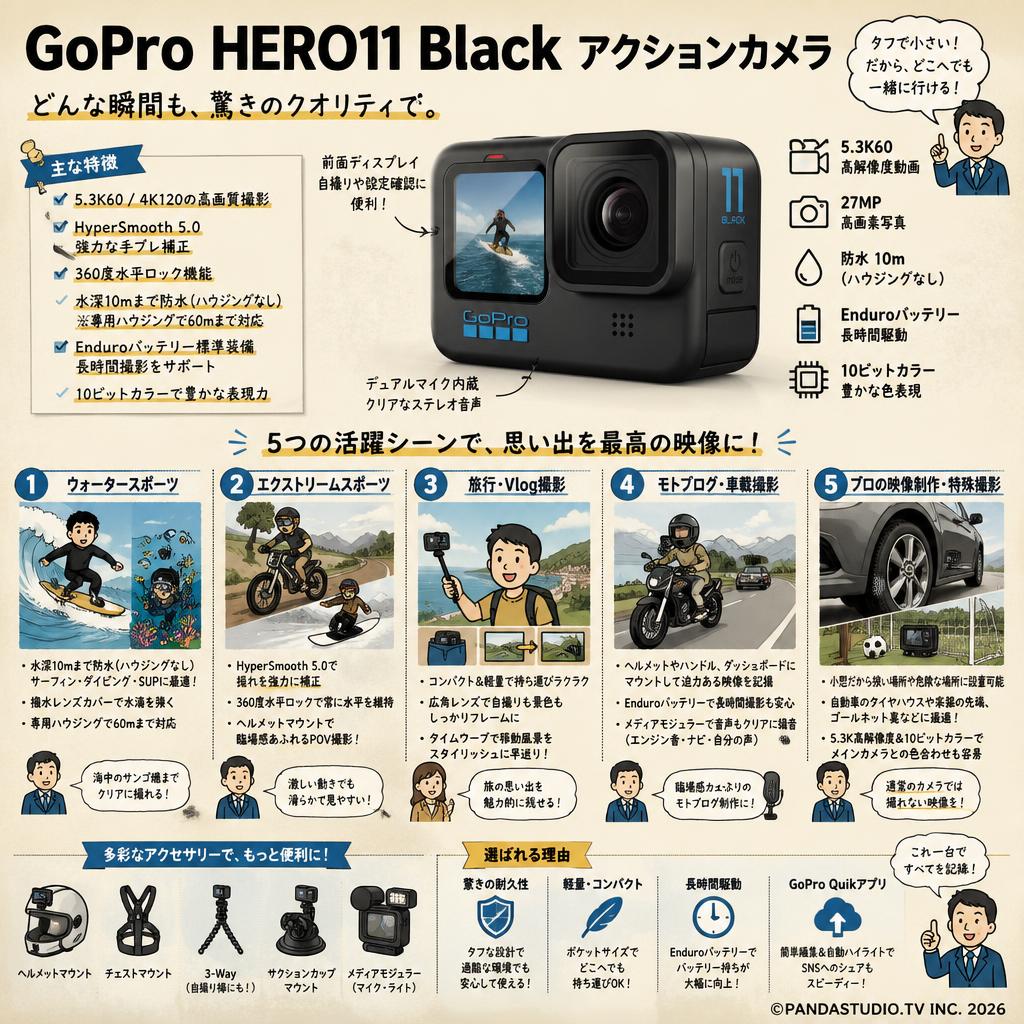 GoPro HERO11 Black アクションカメラ 用途