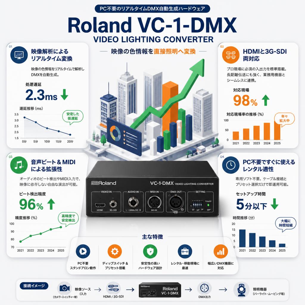 Roland VC-1-DMX　VIDEO LIGHTING CONVERTER セールスポイント