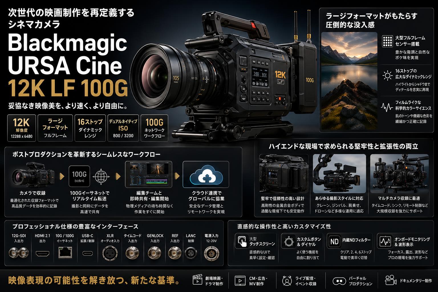Blackmagic URSA Cine 12K LF 100G 概要