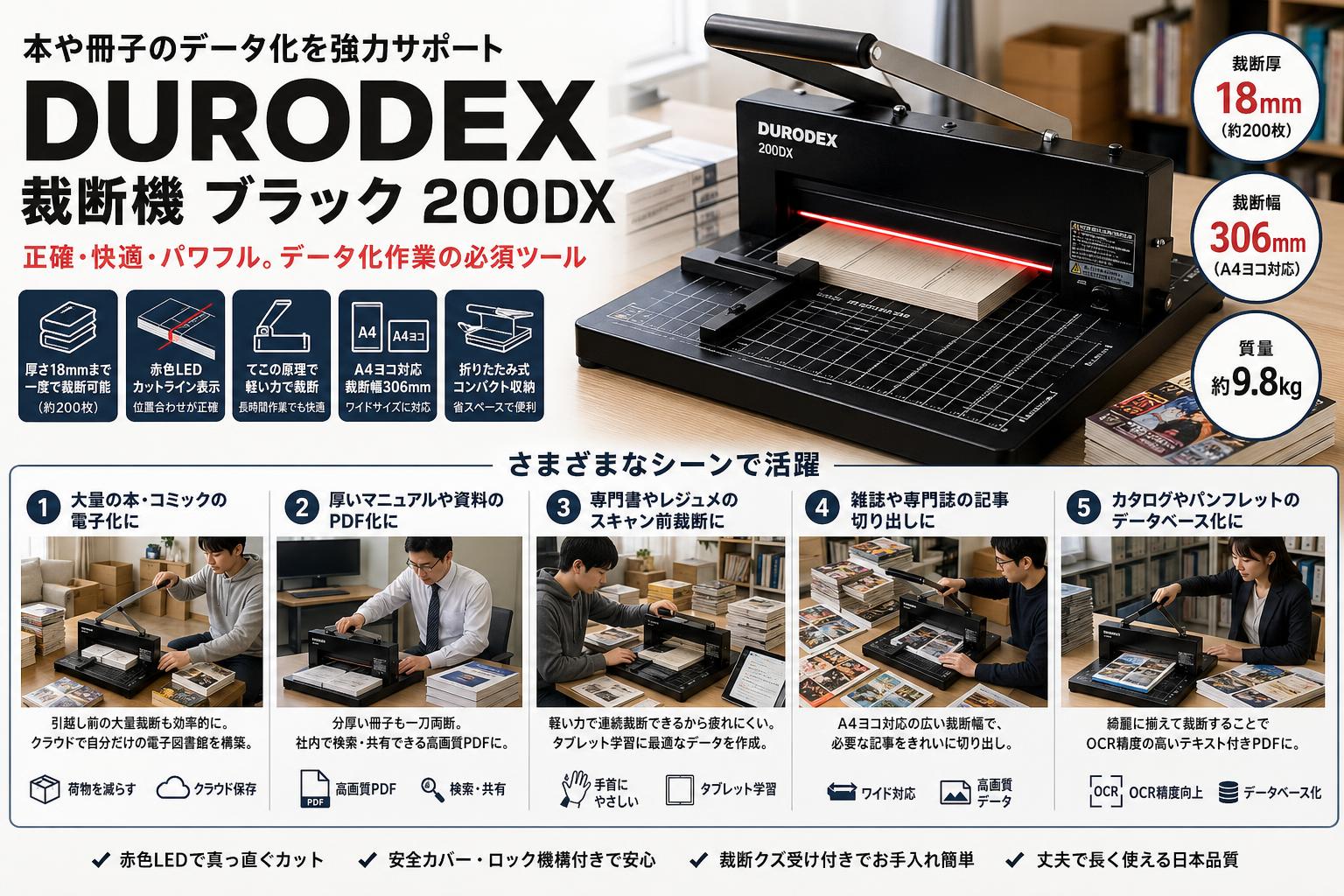 DURODEX 裁断機 ブラック 200DX 用途