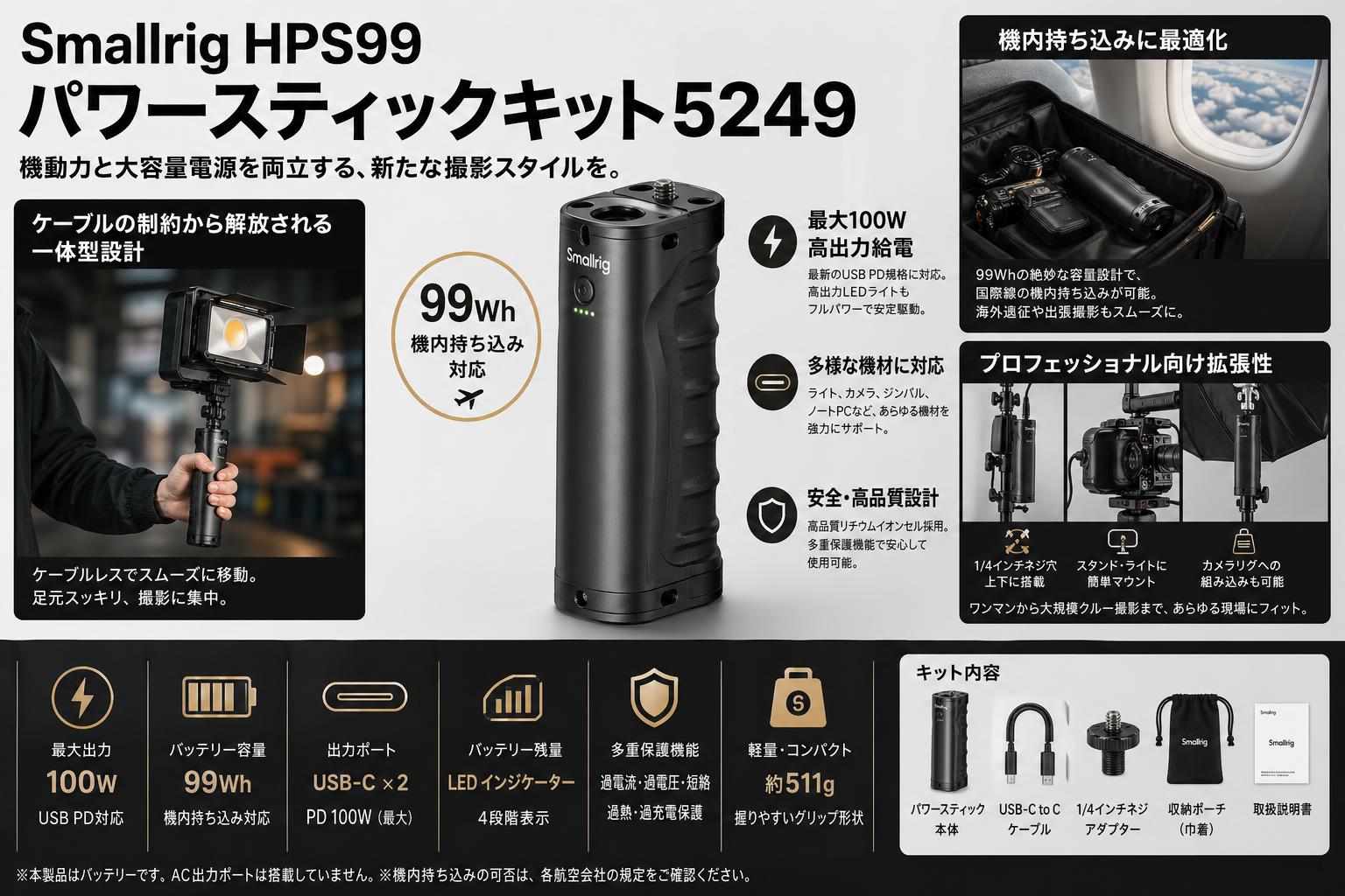 Smallrig HPS99 パワースティックキット 5249 概要