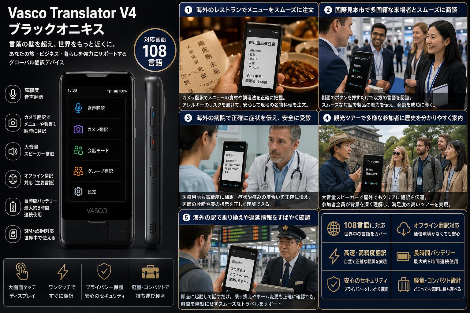 Vasco Translator V4 ブラックオニキス 用途