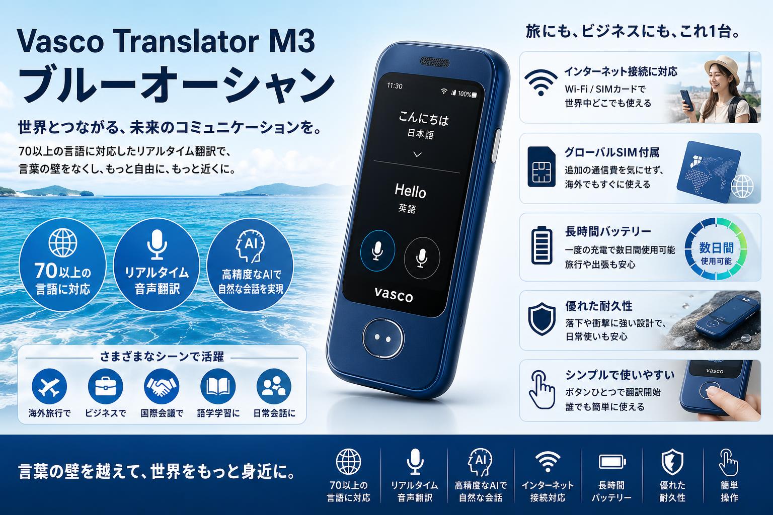 Vasco Translator M3 ブルーオーシャン 概要