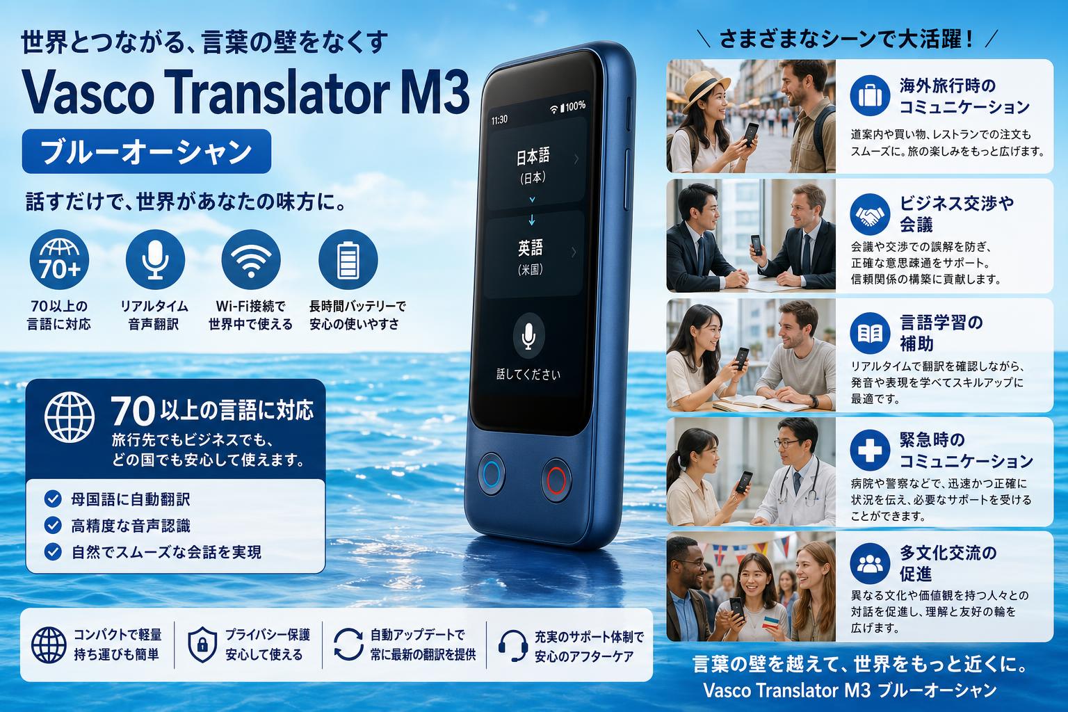 Vasco Translator M3 ブルーオーシャン 用途
