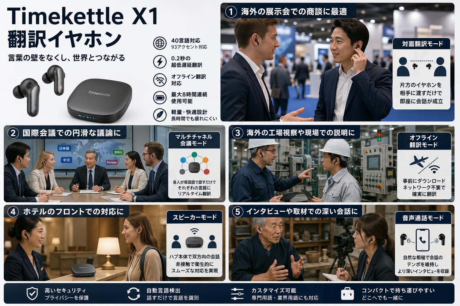 Timekettle X1 翻訳イヤホン 用途