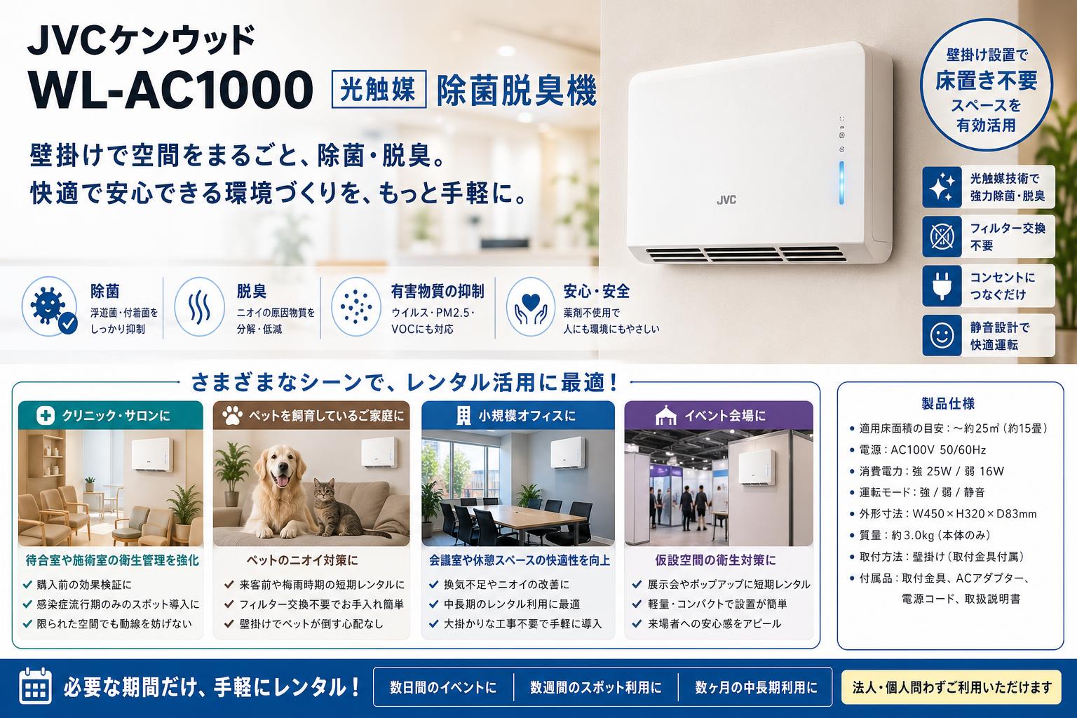 JVCケンウッド WL-AC1000 光触媒 除菌脱臭機 おもな対象のお客様