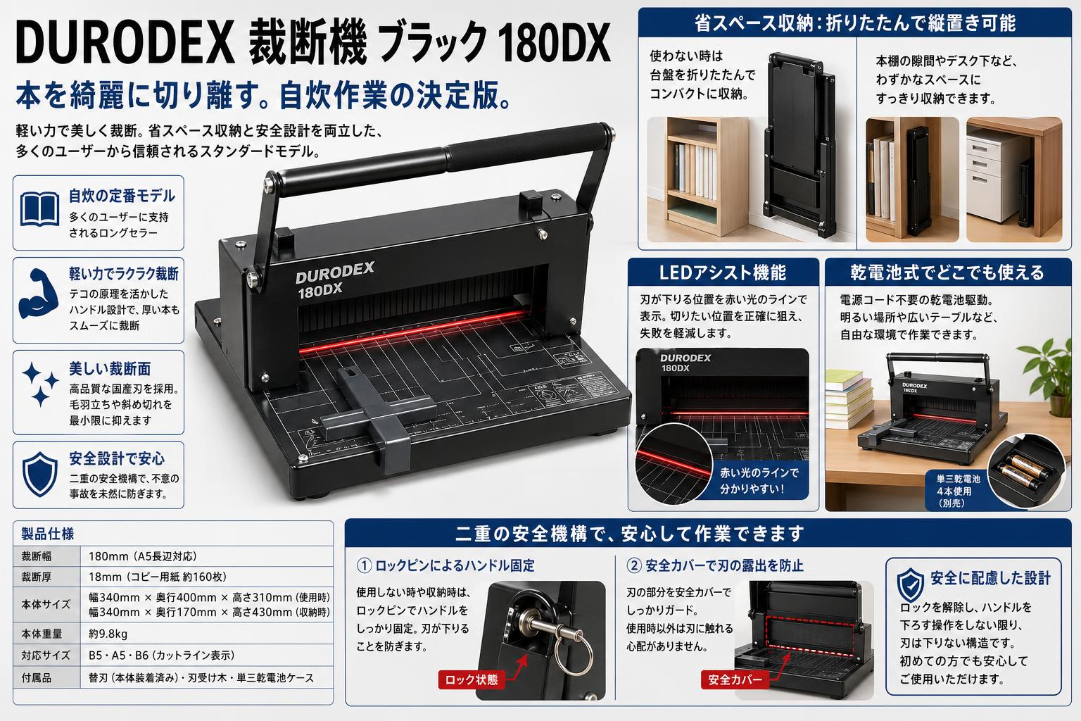 DURODEX 裁断機 ブラック 180DX 概要