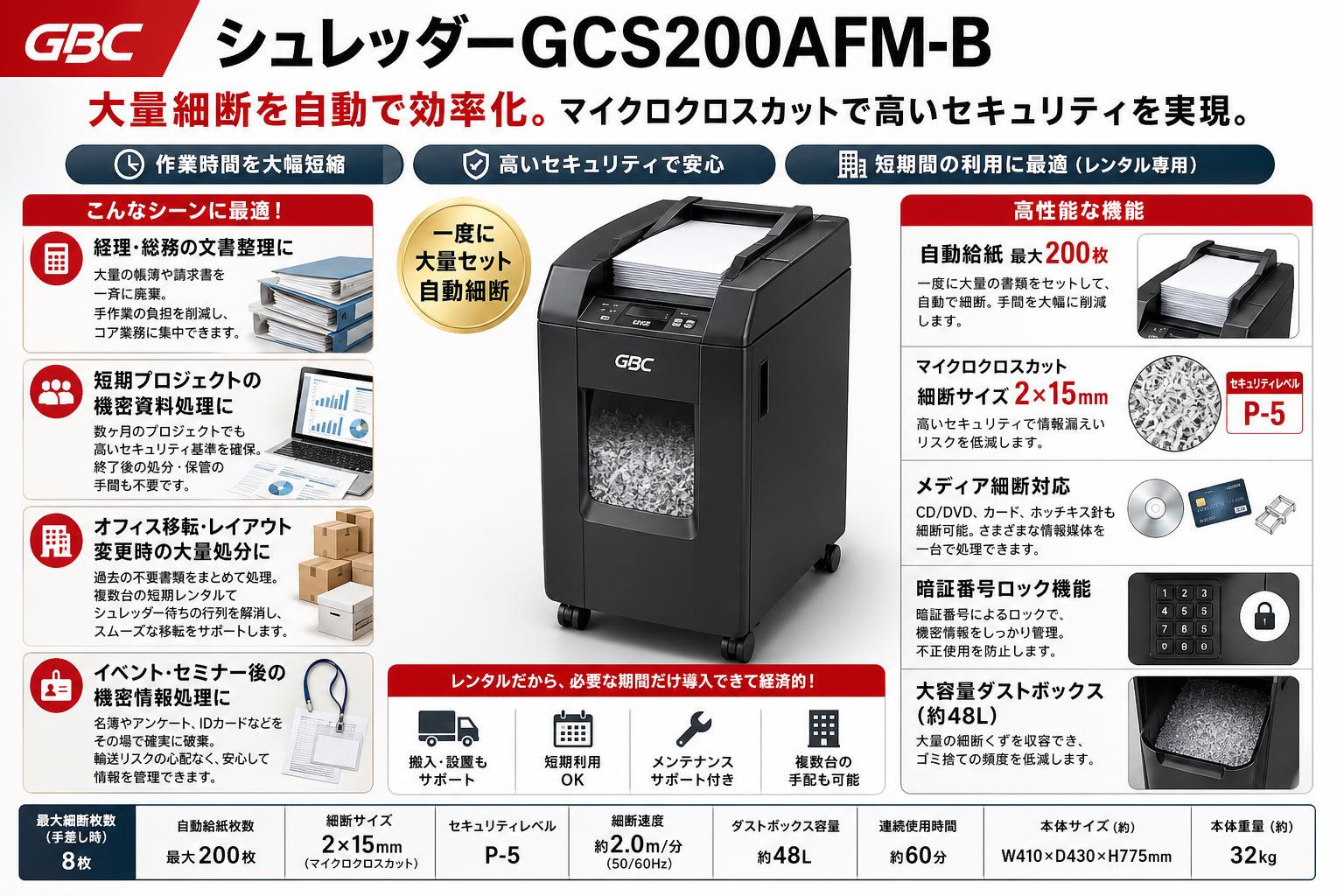 GBC シュレッダーGCS200AFM-B おもな対象のお客様