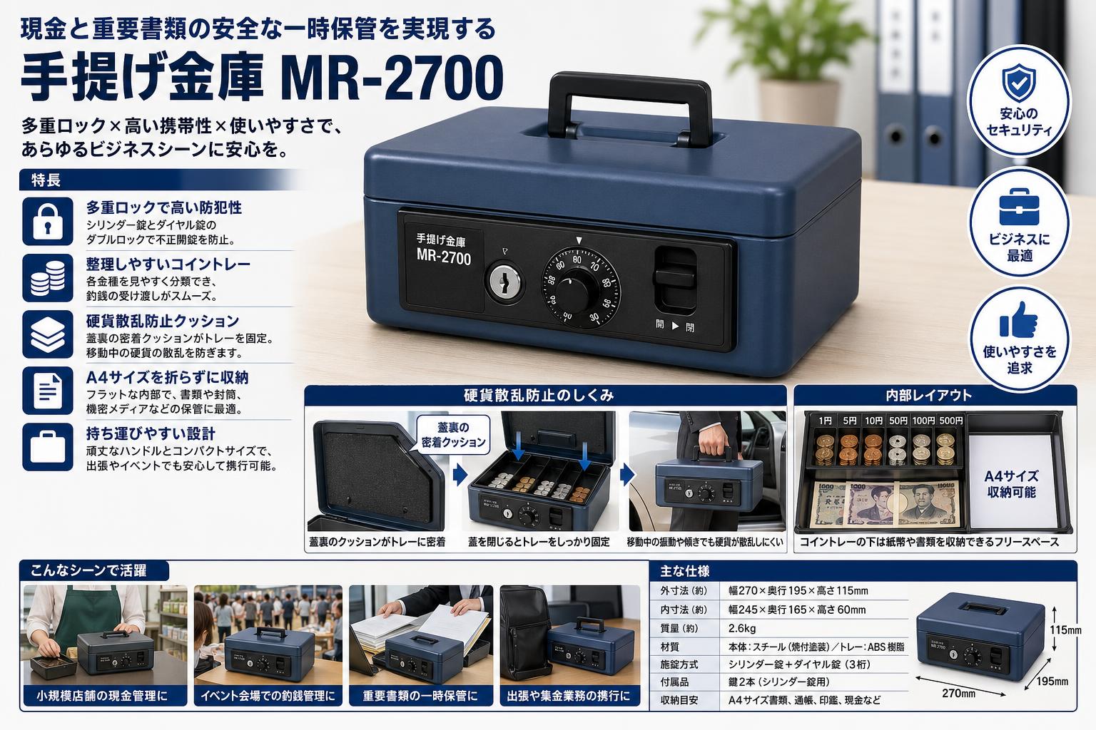手提げ金庫 MR-2700 概要