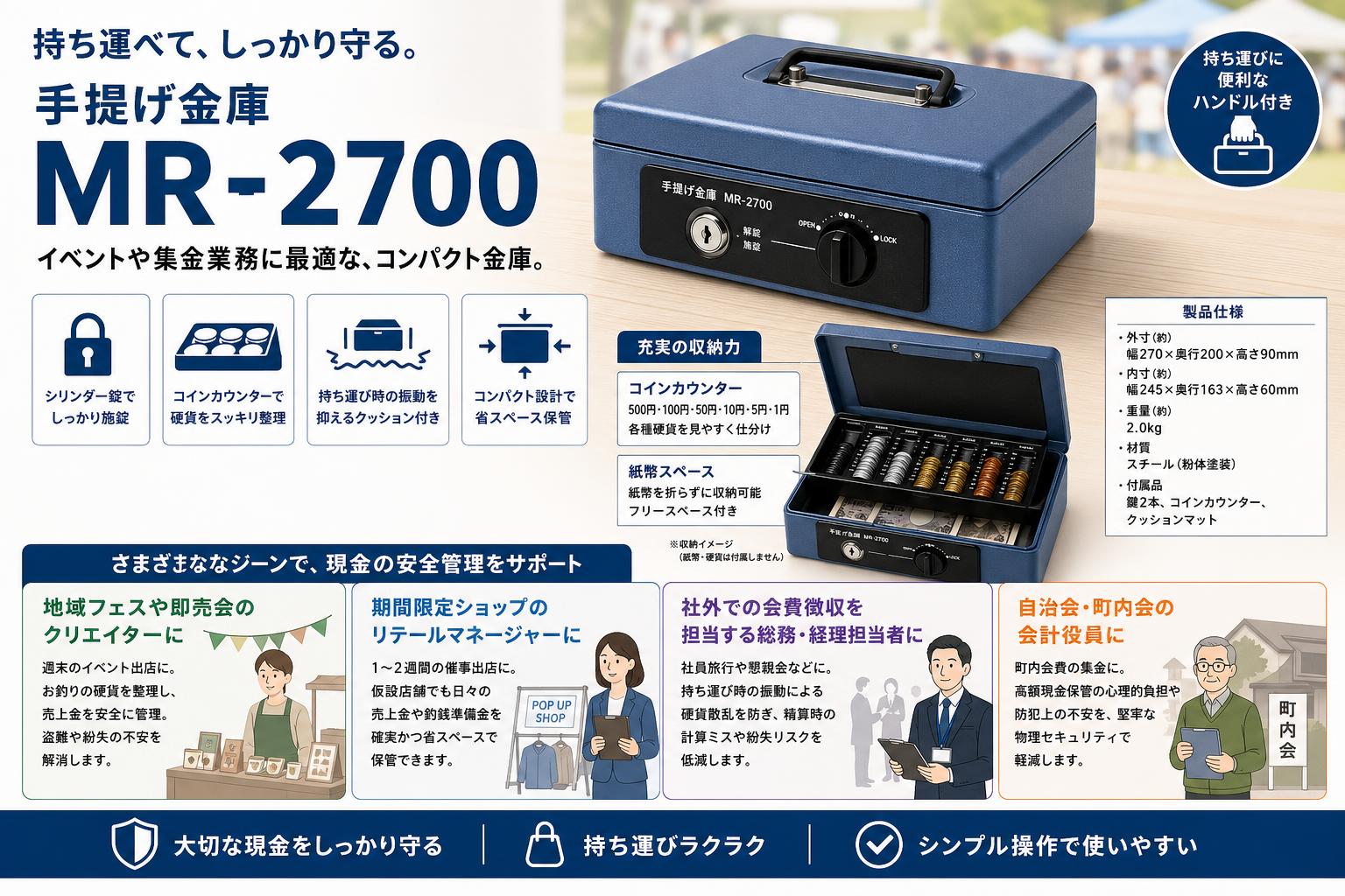 手提げ金庫 MR-2700 おもな対象のお客様