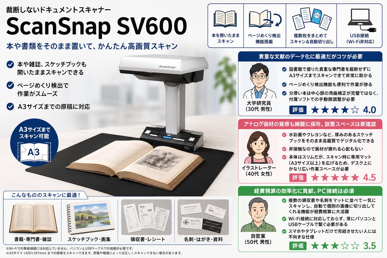 ScanSnap SV600 インターネット上のお客様の声（評判）