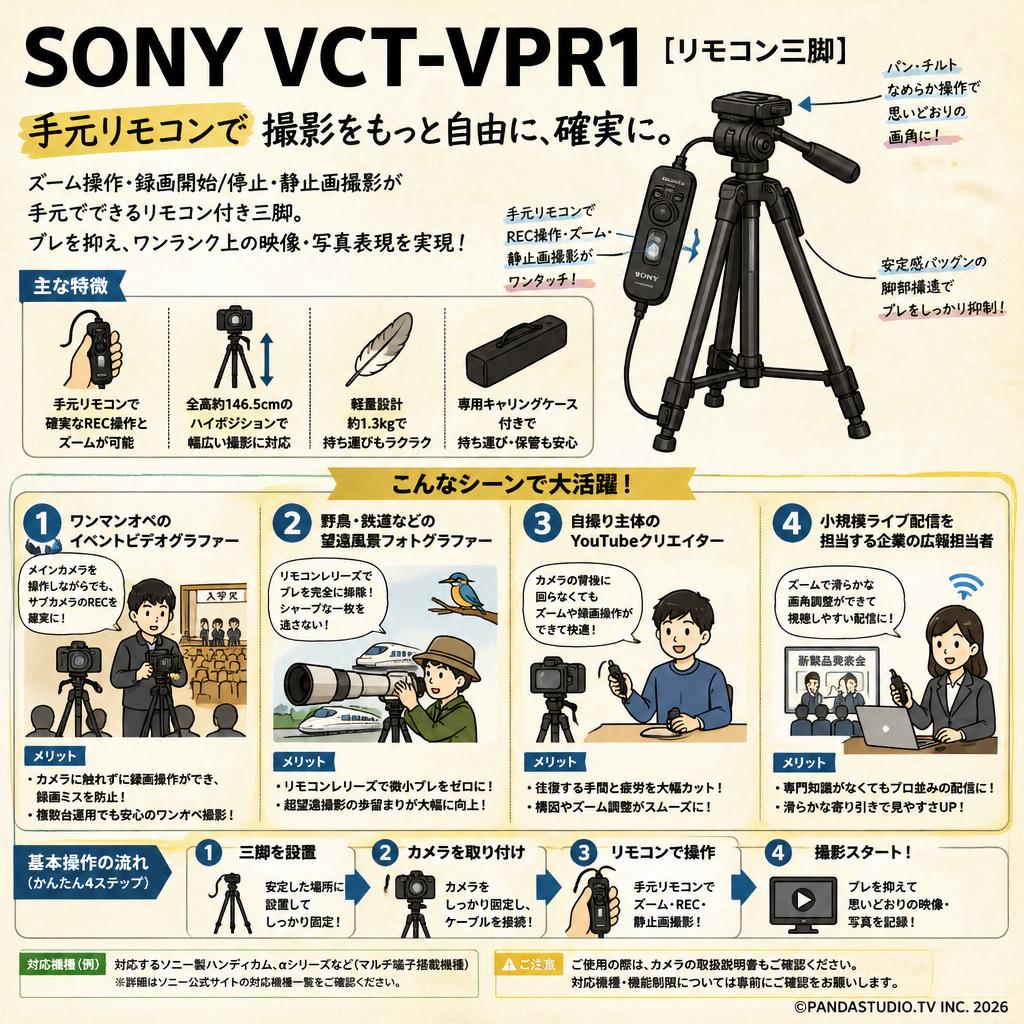 SONY VCT-VPR1 [リモコン三脚] おもな対象のお客様